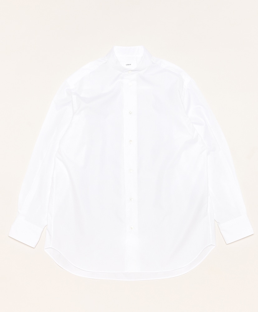 LOEFF Cotton Broad Band Collar Shirt(0(WOMEN) Cobalt/コバルト): LOEFF