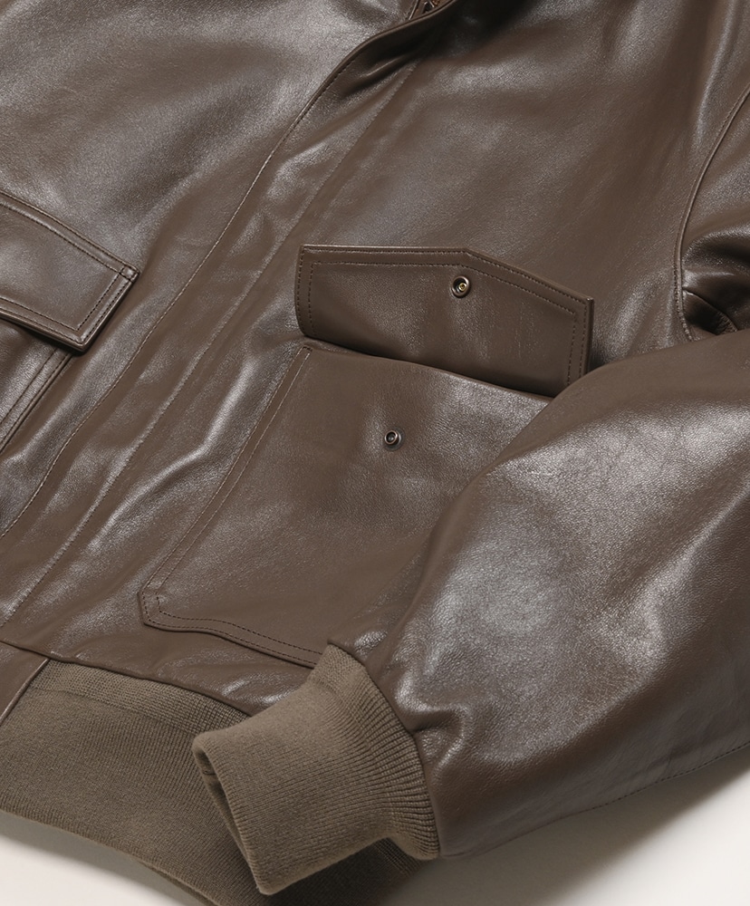 Lamb Leather Flight Jacket(2(MEN) Moca/モカ): LOEFF