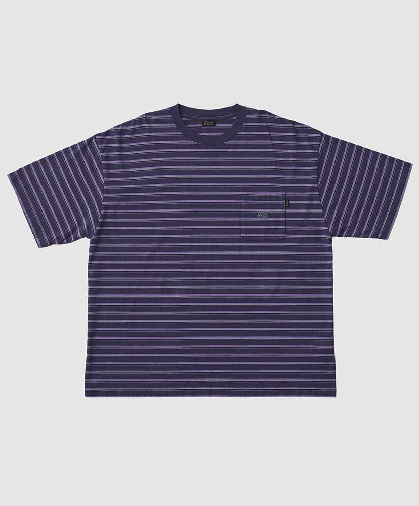 Striped S/S Pocket Tee(M(MEN) Khaki Black/カーキブラック): SEDAN 