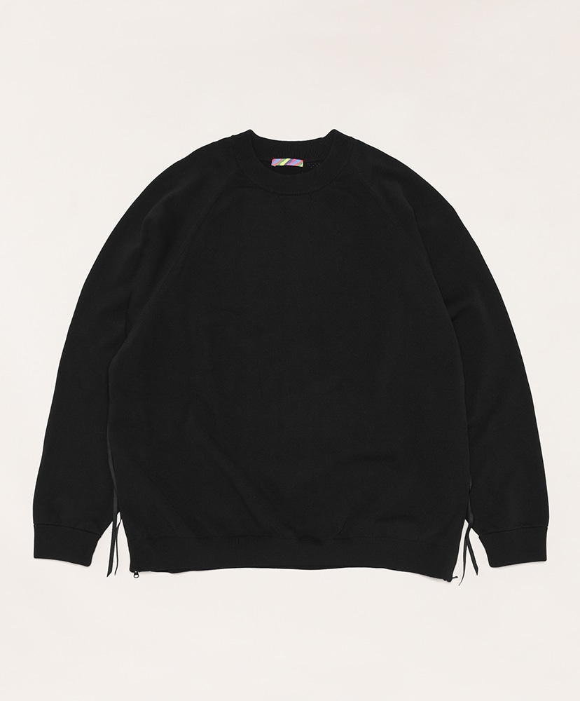 Knit Ventilation Long Sleeve Shirt(L(MEN) Black/ブラック): is-ness