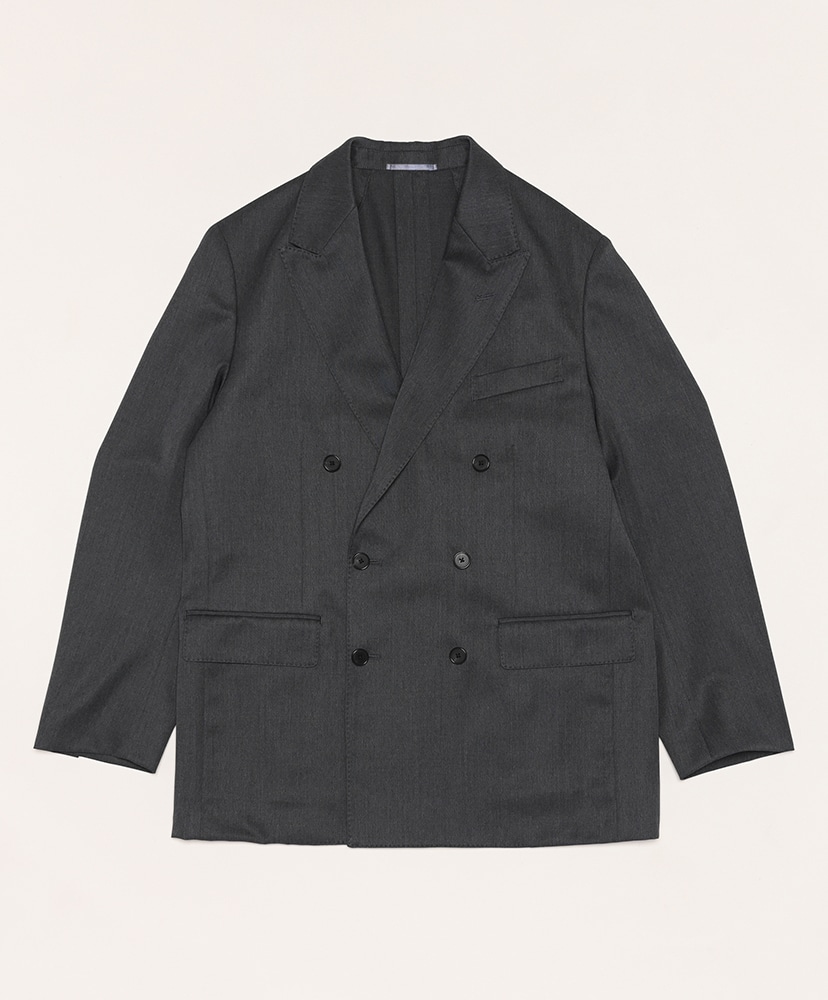 Wool Gabardine Double Breasted Jacket(1(MEN) Charcoal/チャコール 