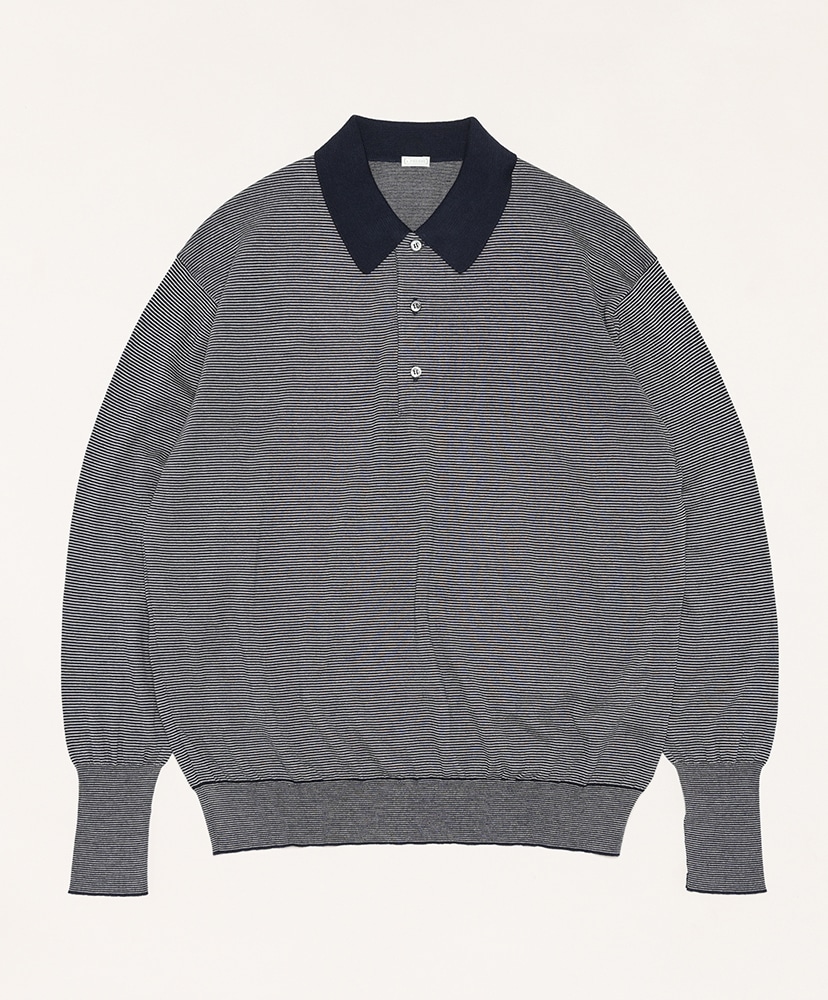 High Gauge L/S Striped Polo Shirts