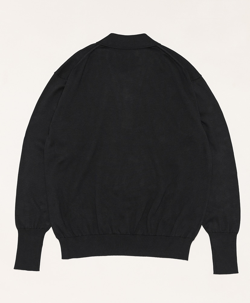 Cotton Knit L/S Polo Shirts Black/ブラック 1(MEN)