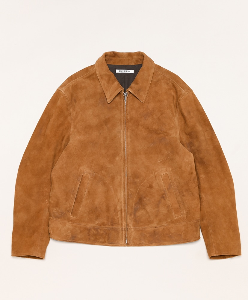 Suede Leather Riders Jacket-Sheep Leather Cashmere Finish(L(MEN) CML/キャメル):  SEVEN BY SEVEN