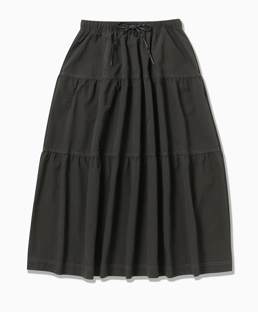 Nylon Long Skirt カーキ＆ブラック　MARQUE Crinkled Nylon Skirt 2 (W)(WM(WOMEN) Black/ブラック): and wander
