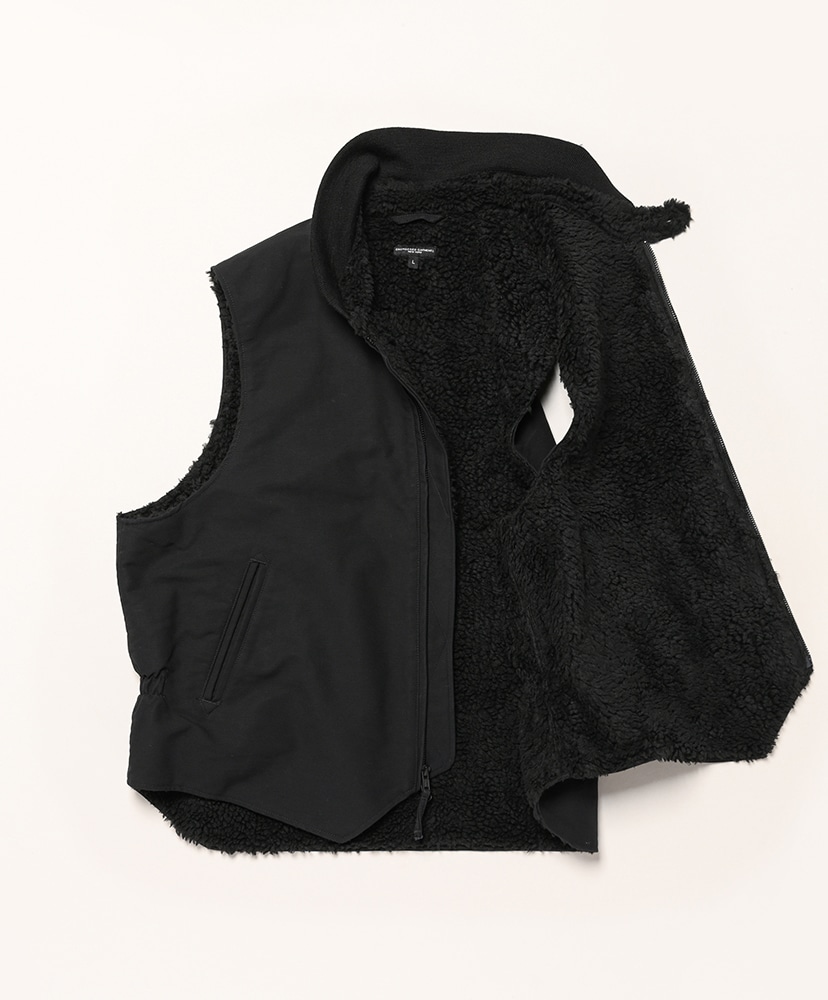 ENGINEERED GARMENTS ブラック ベスト L LL Vest - Cotton Double Cloth(L(MEN) Black/ブラック