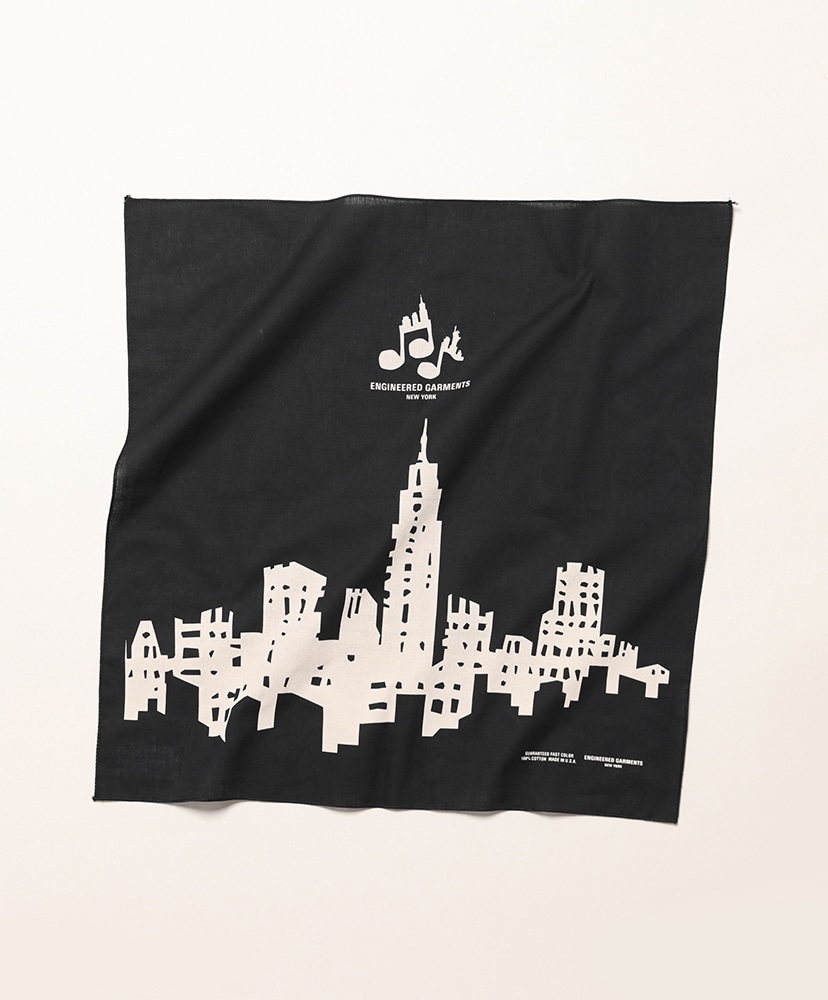 Engineered Garments| (Printed Bandana D - Black - NYC ( Printed Bandana - City(ONE Black/ブラック): ENGINEERED GARMENTS