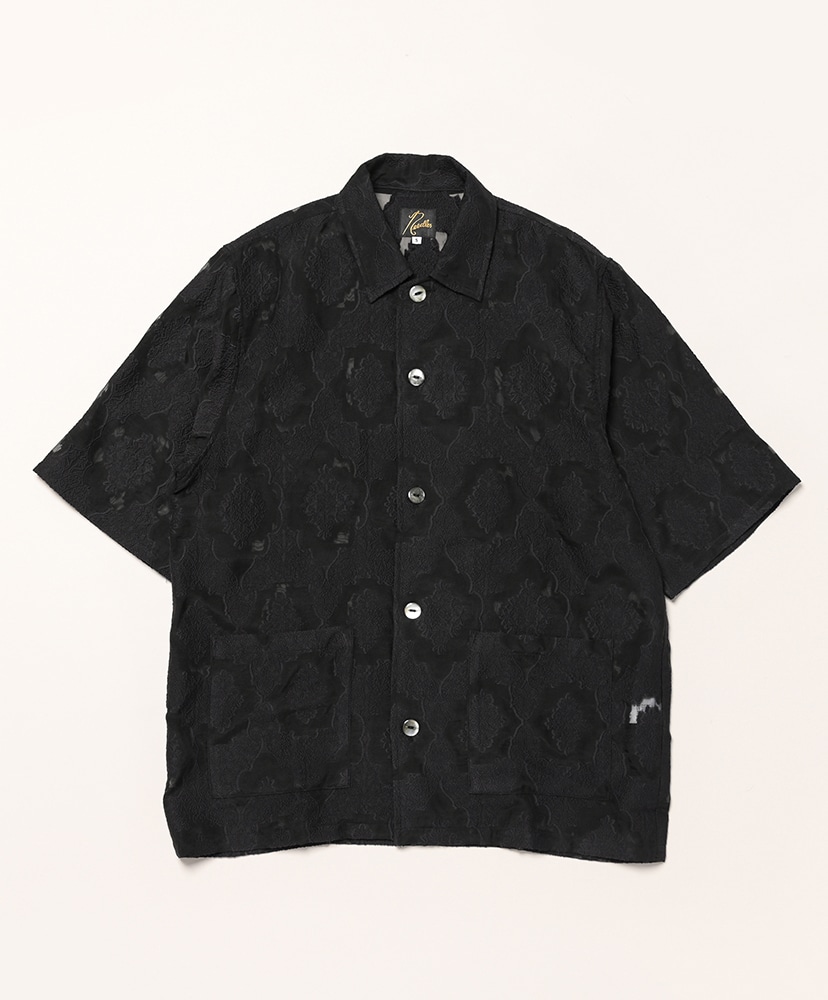 Needles ニードルズ CABANA SHIRT M ブラック　シャツ Cabana Shirt - Victorian Sheer(L(MEN) Black/ブラック): NEEDLES