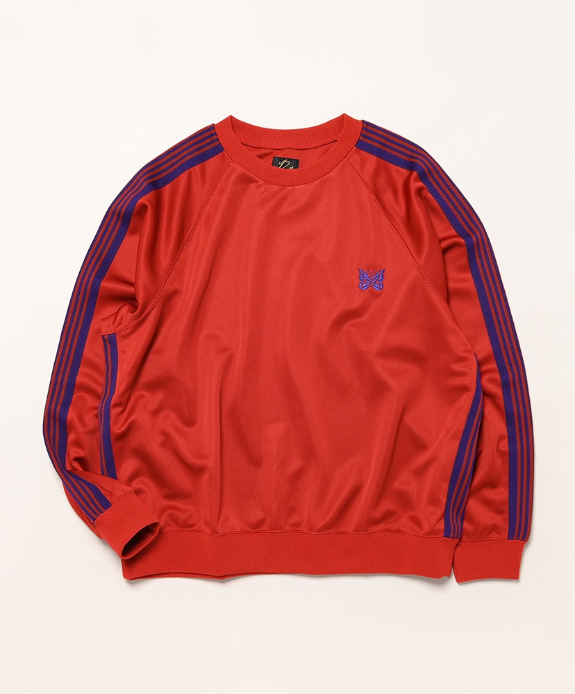 ●新品●M●NEEDLES TRACK CREW NECK SHIRT レッド NEEDLES/ニードルズ/TRACK CREW NECK SHIRT - POLY SMOOTH -RED