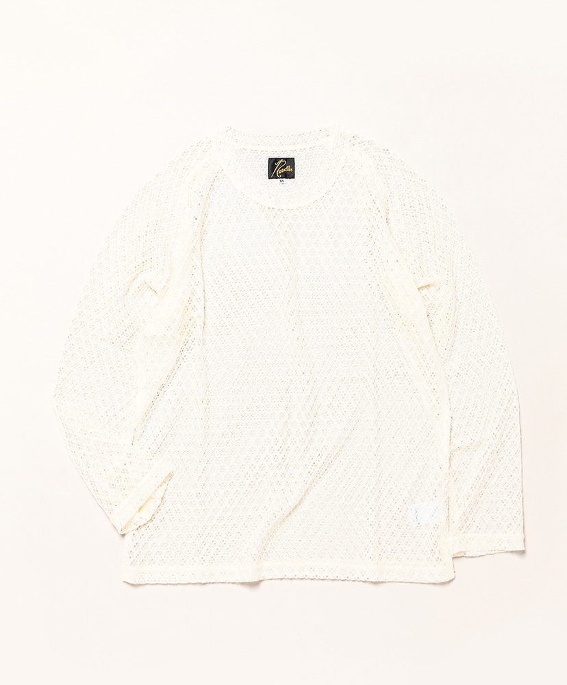 L/S U-Neck Tee - PE/W Raschel Lace(XS(MEN) Black/ブラック
