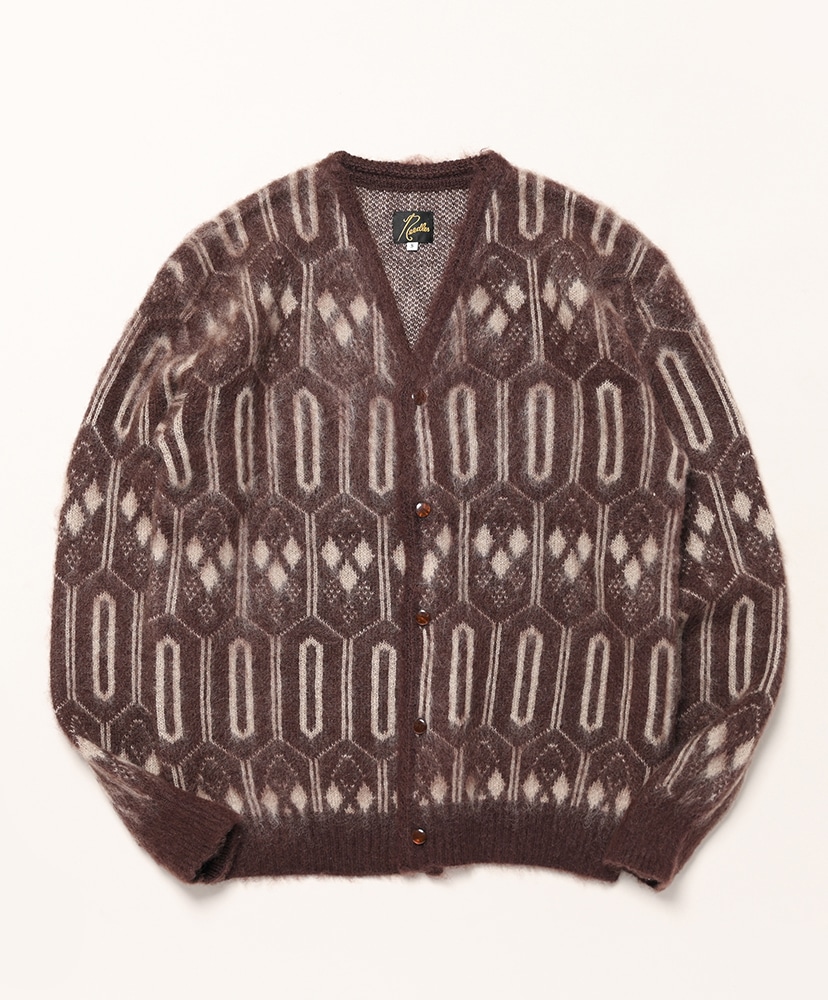 Mohair Cardigan - Geometric(L(MEN) Burgundy/バーガンディ