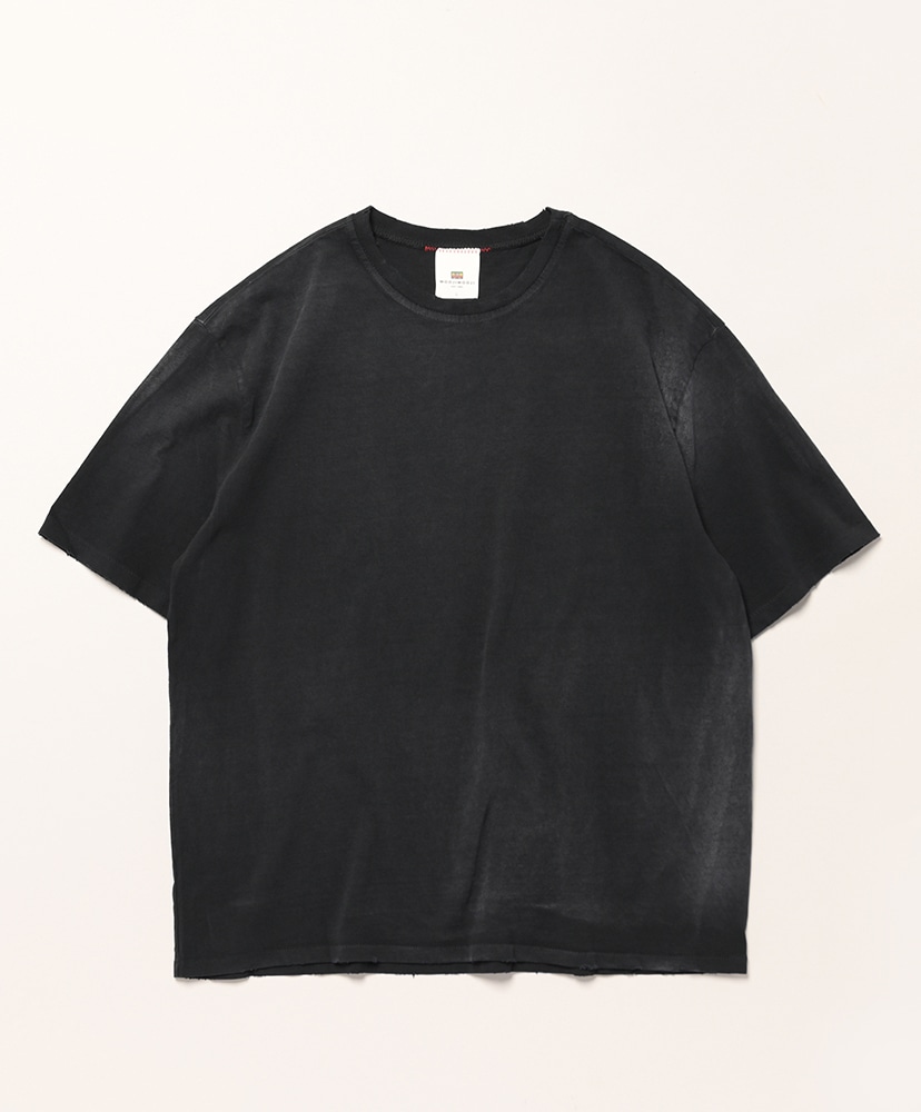 Orversized Crop T-Shirts Aged(L(MEN) Black/ブラック): MOOJI