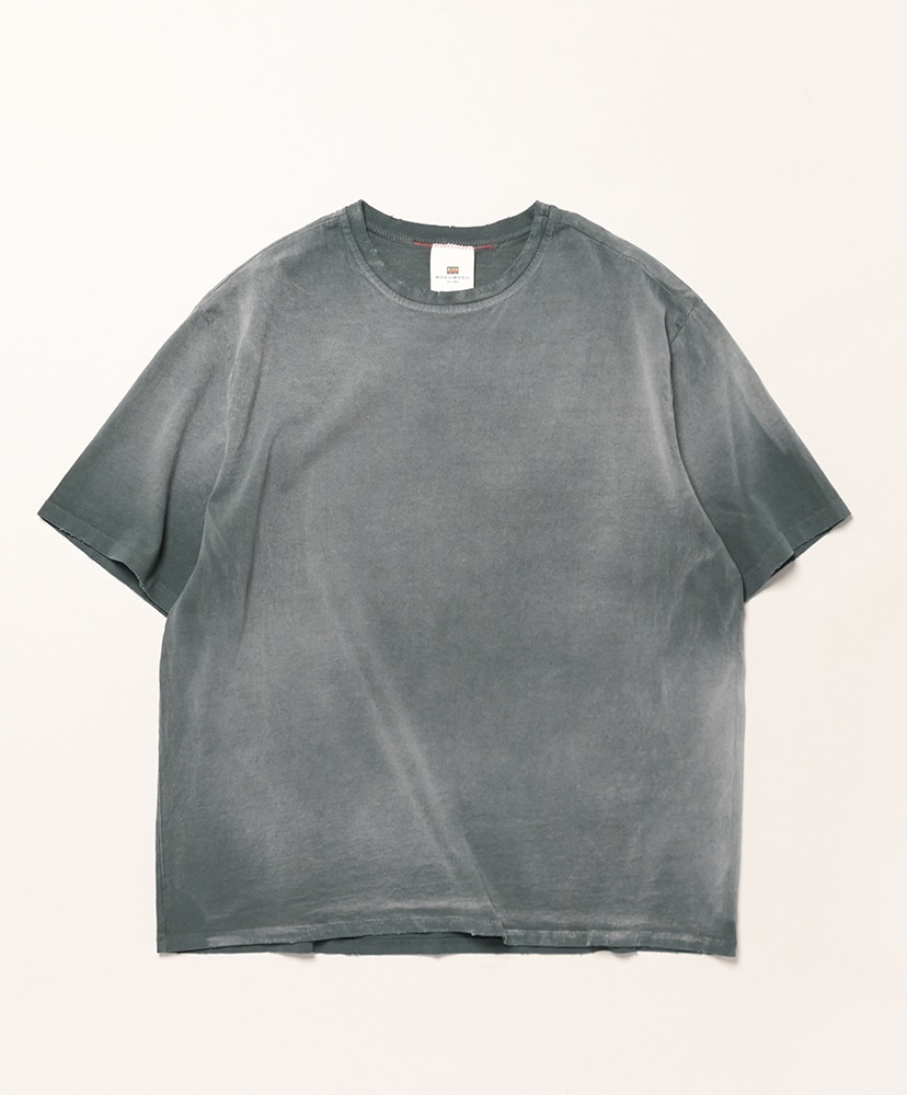 Orversized Crop T-Shirts Aged(L(MEN) Gray/グレー): MOOJI MOOJI