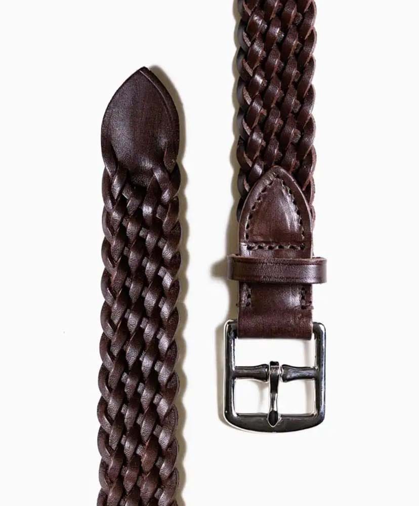 P0058 28mm Basket Weave Plaited Belt Dark Brown/ダークブラウン 30(MEN)