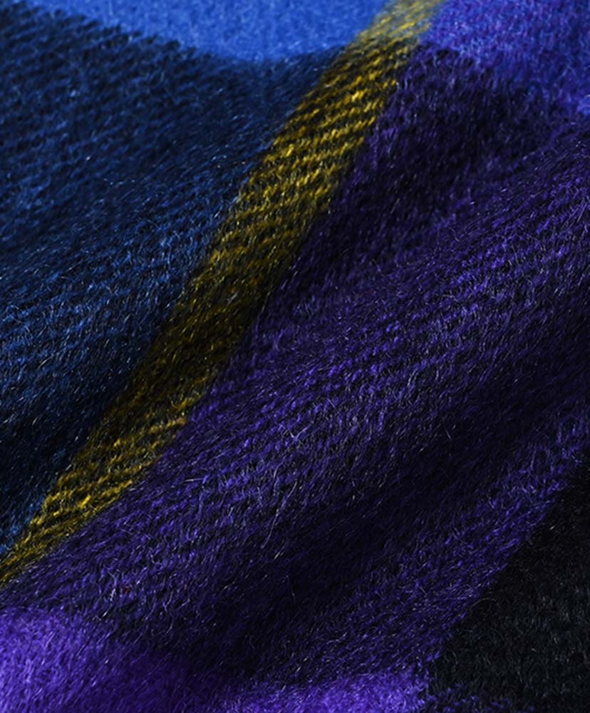 50×190 カシミヤストール (CPG52532) Purple×Navy/パープル×ネイビー ONE