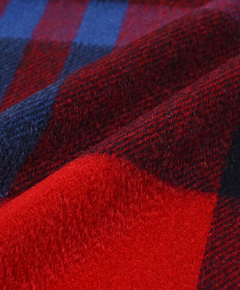 70×190 大判カシミヤストール (CPG52543) Red×Blue/レッド×ブルー ONE