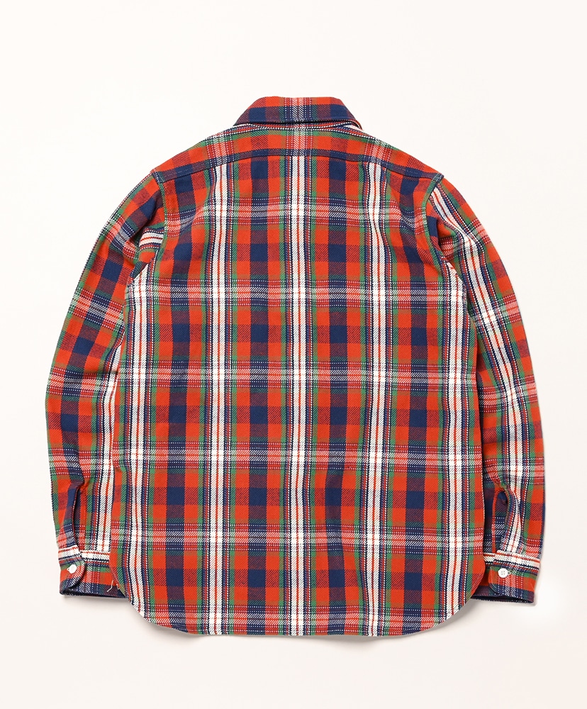 Lot 3104 Flannnel Shirts - D柄 Non Wash レッド L(MEN)