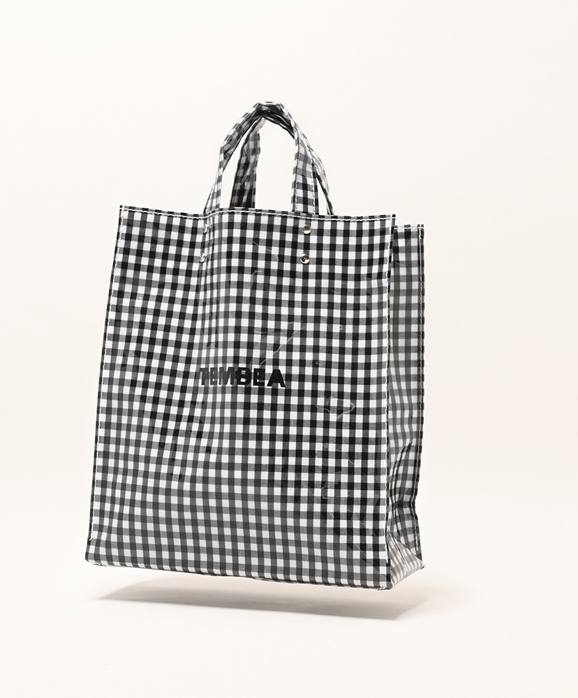 TEMBEA ギンガムチェックトートS ブラック　新品 Paper Tote Medium - PVC(ONE Gingham Black/ギンガムブラック