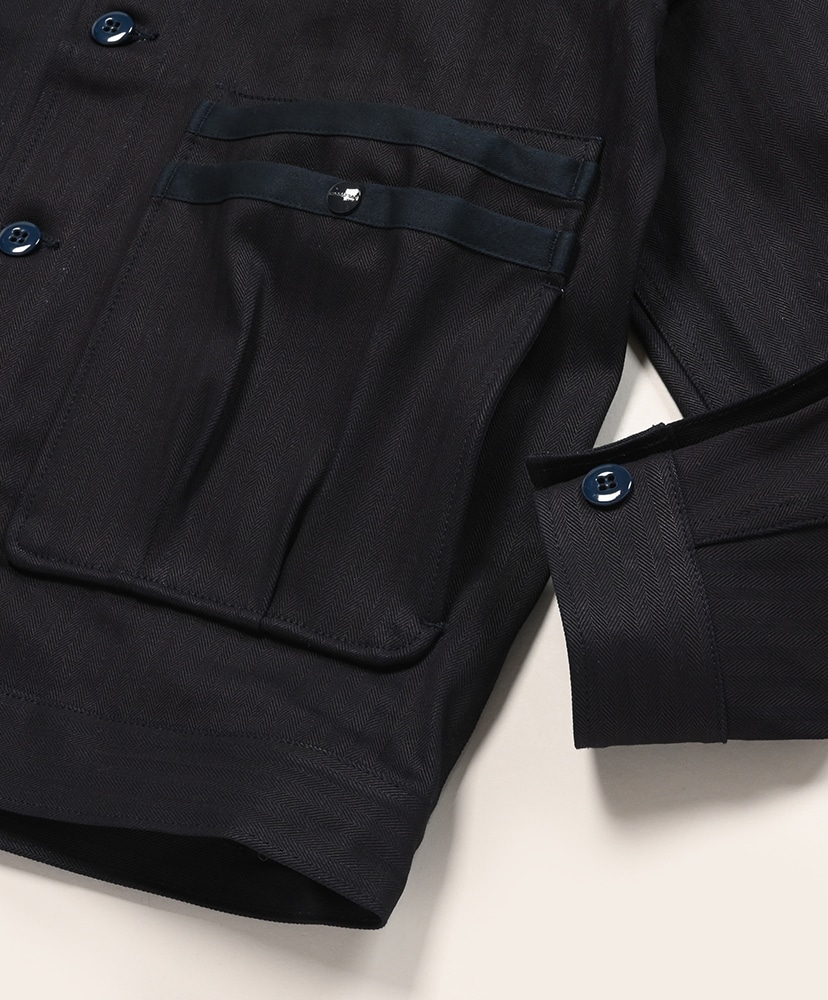 Overgrown Trug Jacket - Herringbone Denim Indigo×Black/インディゴ×ブラック L(MEN)