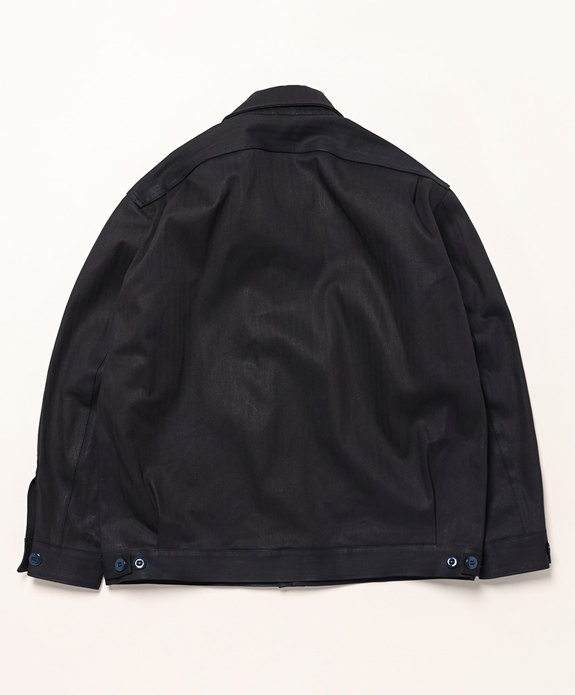Overgrown Trug Jacket - Herringbone Denim Indigo×Black/インディゴ×ブラック L(MEN)