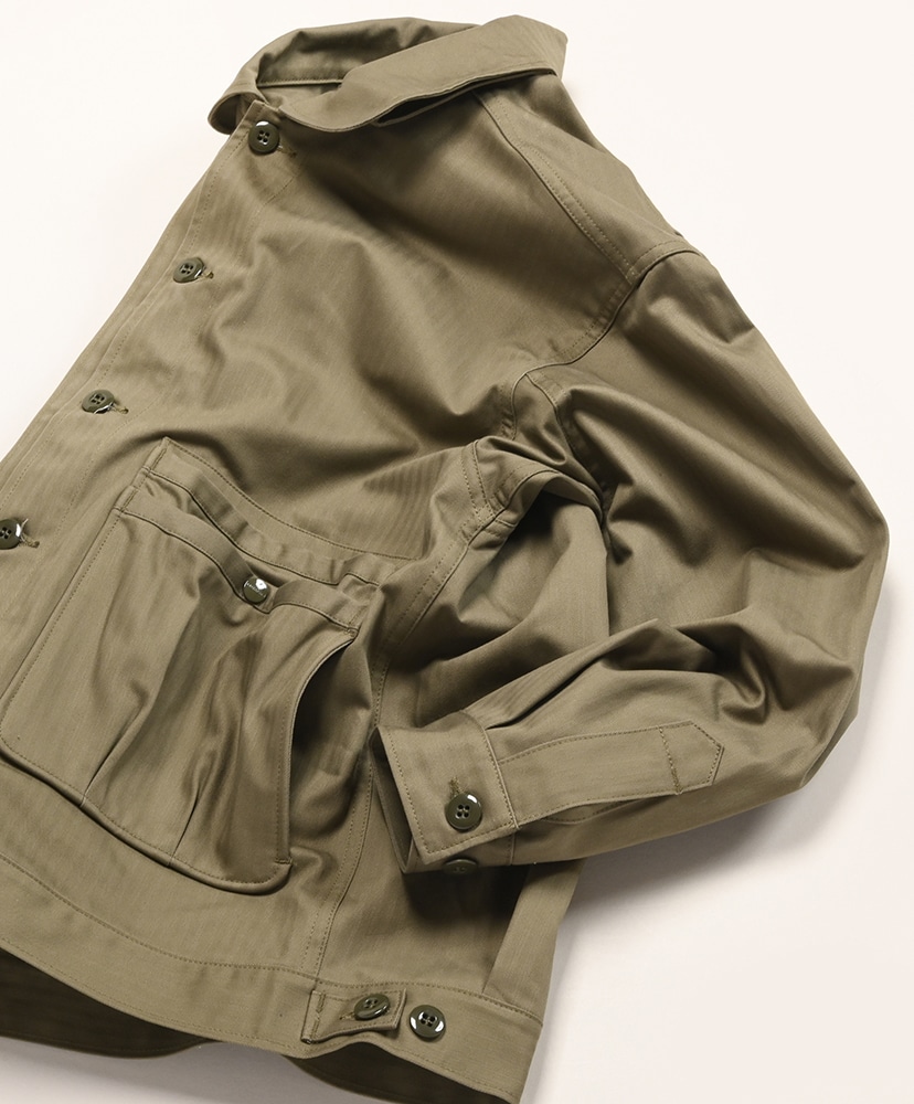 Overgrown Trug Jacket - Herringbone Twill Olive/オリーブ L(MEN)