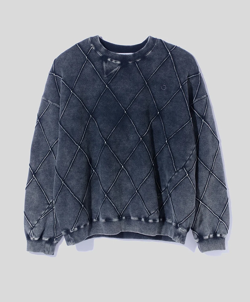 Hand Dye Diamond Twist Sweat(2 Black/ブラック): NOMARHYTHM