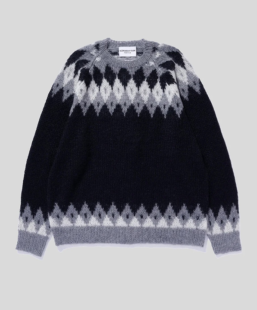Hand Knit Snowflake Sweater(2 Black/ブラック): NOMARHYTHM