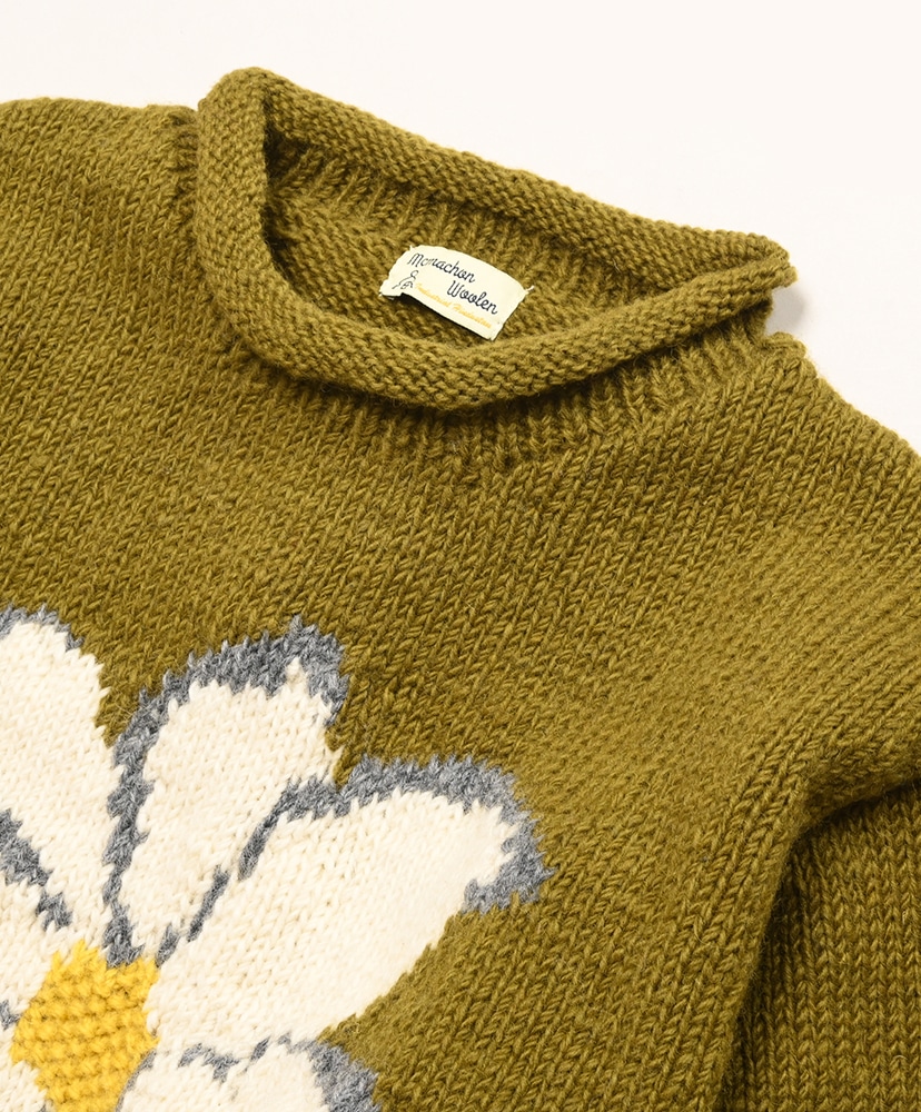 All Roll Knit - Flower Olive/オリーブ F