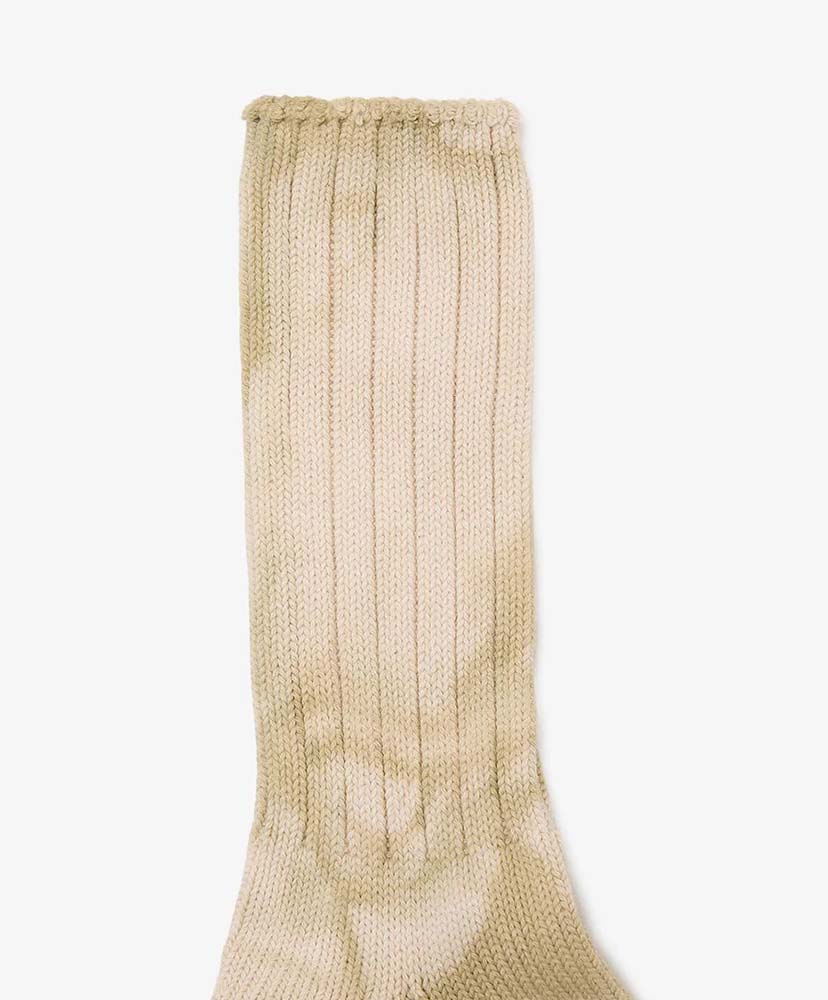 Tie-Dyed Crew Socks c/n/Pu Beige/ベージュ L