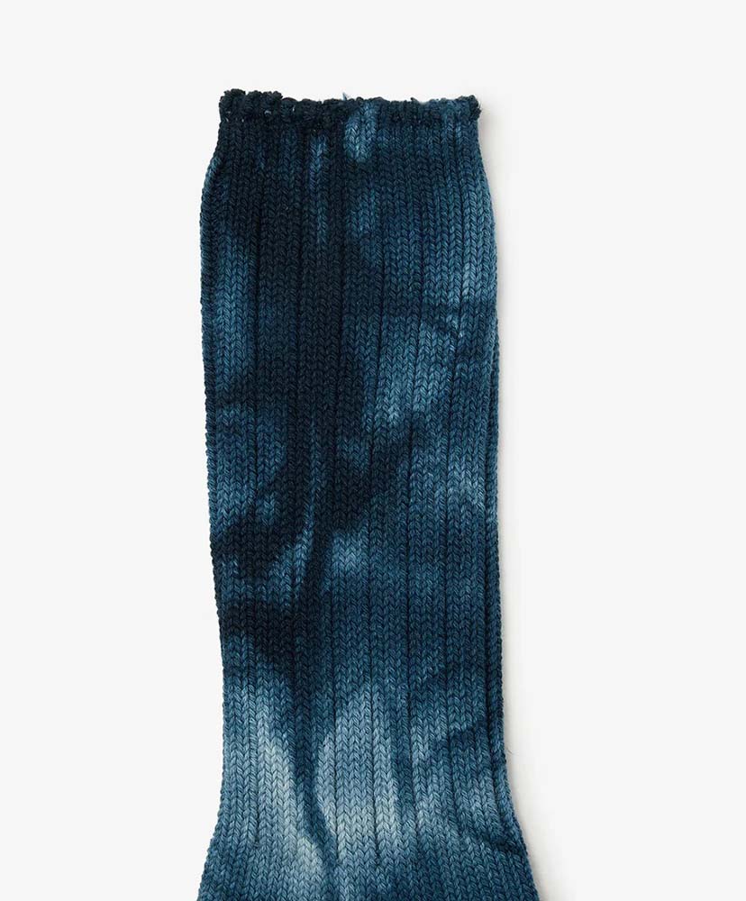 Tie-Dyed Crew Socks c/n/Pu Navy/ネイビー L