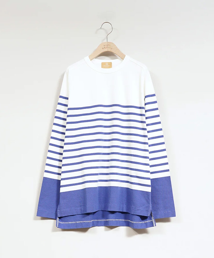 5.6oz LONG SLEEVE BORDER(10(WOMEN) White/ホワイト): Nigel