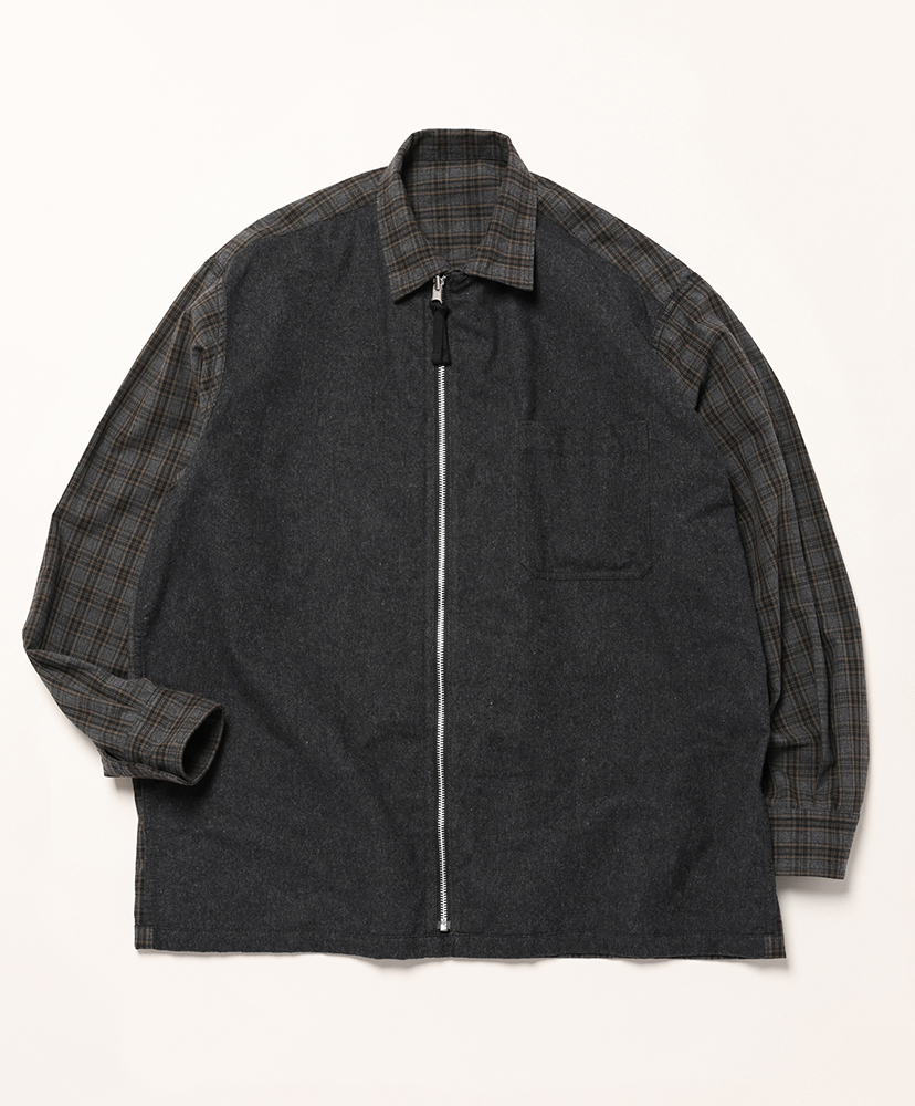 HP-B022-051 - 綿チェック×綿フランネル Gray/グレー S(MEN)