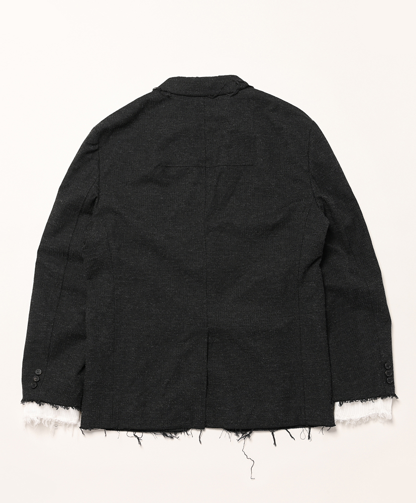 HP-J017-051 - ウールエステルヘリンボーン 製品洗 Black/ブラック M(MEN)