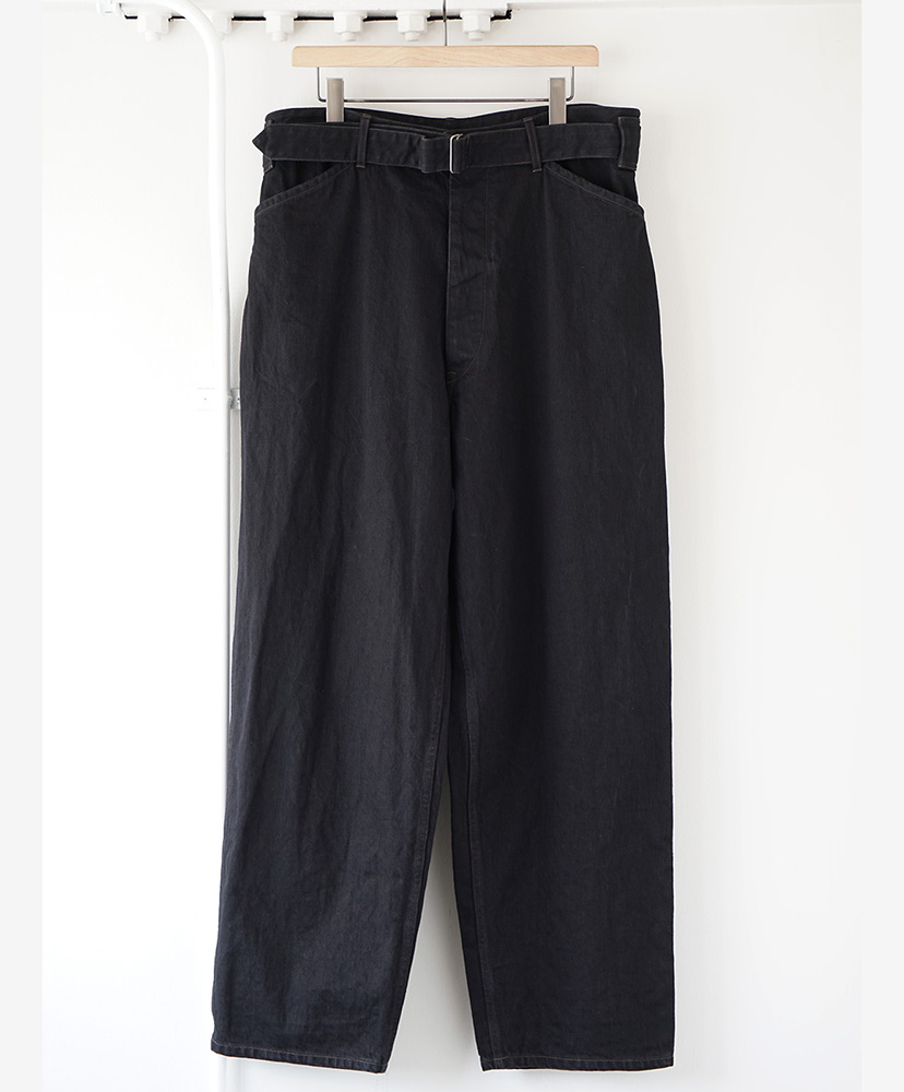 COMOLI 20AW デニムベルテッドパンツ black 2 ブラックデニム ベルテッドパンツ(1(MEN) Black/ブラック): COMOLI
