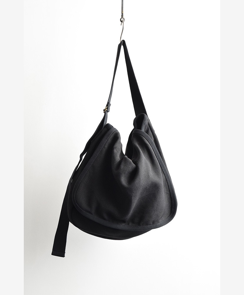 コモリ ヘンプダックショルダーバッグ ブラック COMOLI ヘンプ ダック ショルダー バック , Black – Navyblue