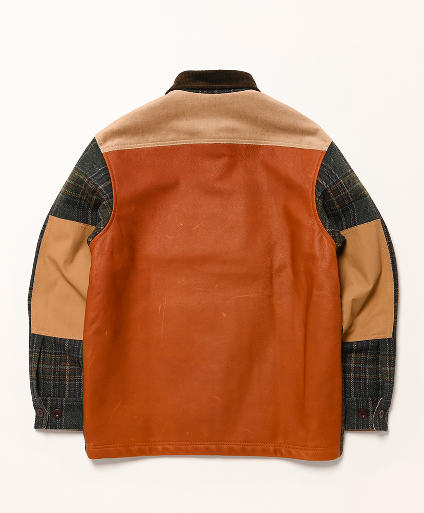 WP-B002-051 - ウールチェックツイード×レザー Filson Wネーム Green/グリーン M(MEN)