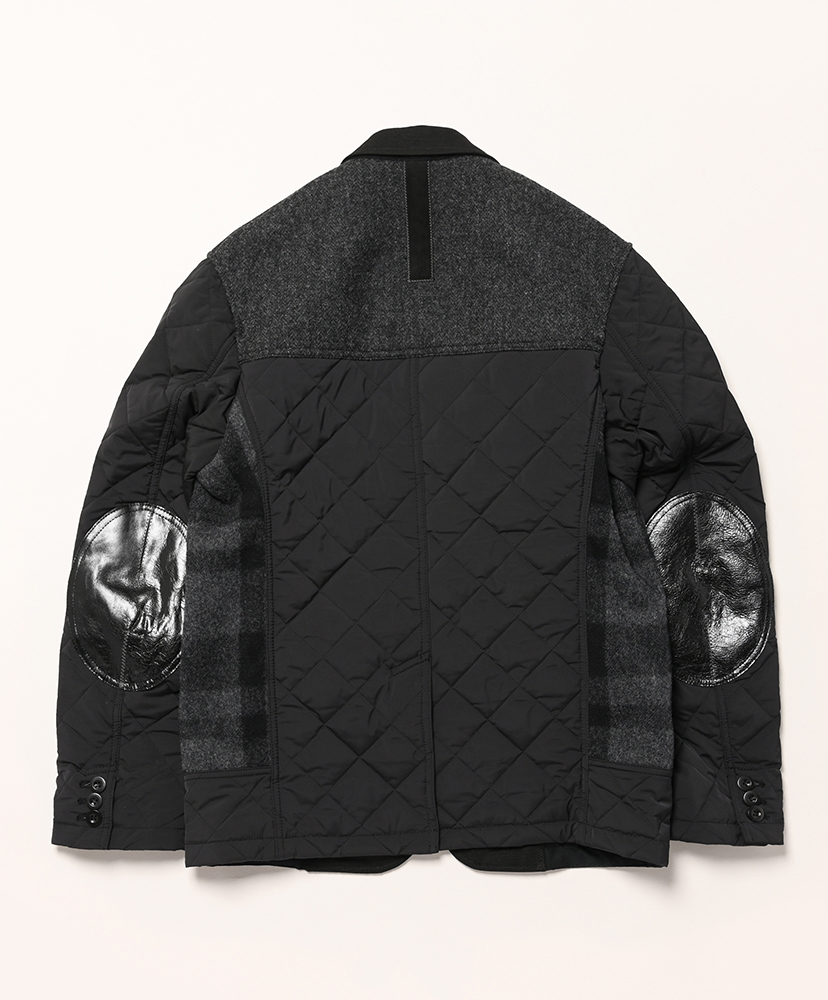 WP-J003-051 - マッキーノウール×エステルタフタキルティング×レザー Filson Wネーム Black/ブラック M(MEN)