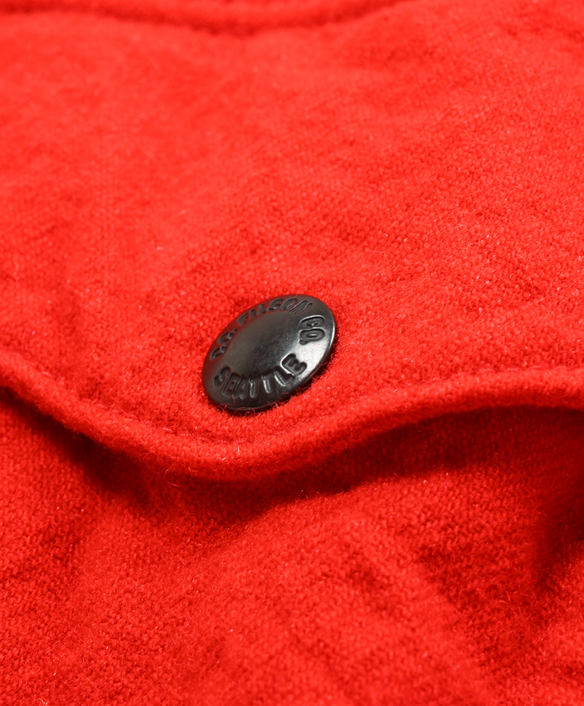 WP-J008-051 - ウールアクリルツイル 製品染縮絨 Filson Wネーム Red/レッド M(MEN)