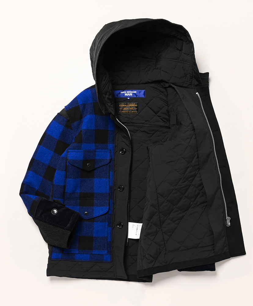 WP-J031-051 - ウールチェック×エステルタフタキルティング Filson Wネーム Black/ブラック M(MEN)