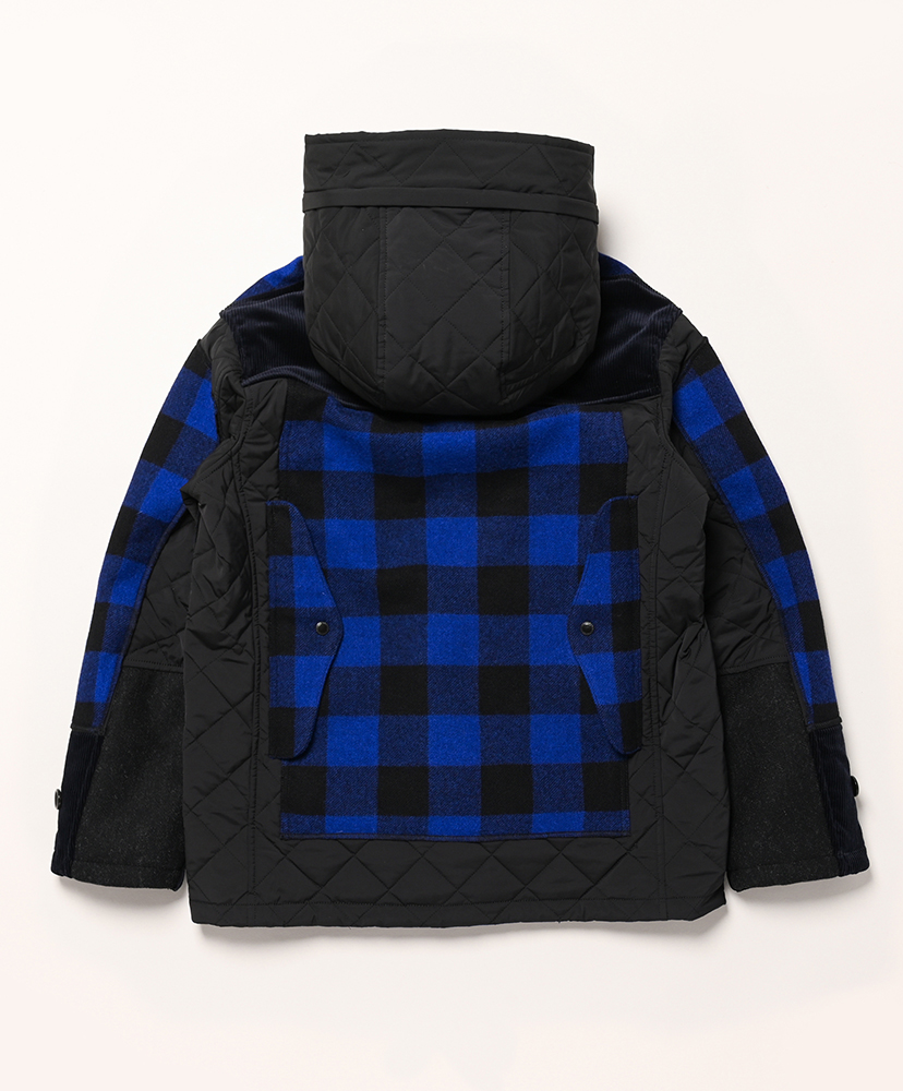 WP-J031-051 - ウールチェック×エステルタフタキルティング Filson Wネーム Black/ブラック M(MEN)