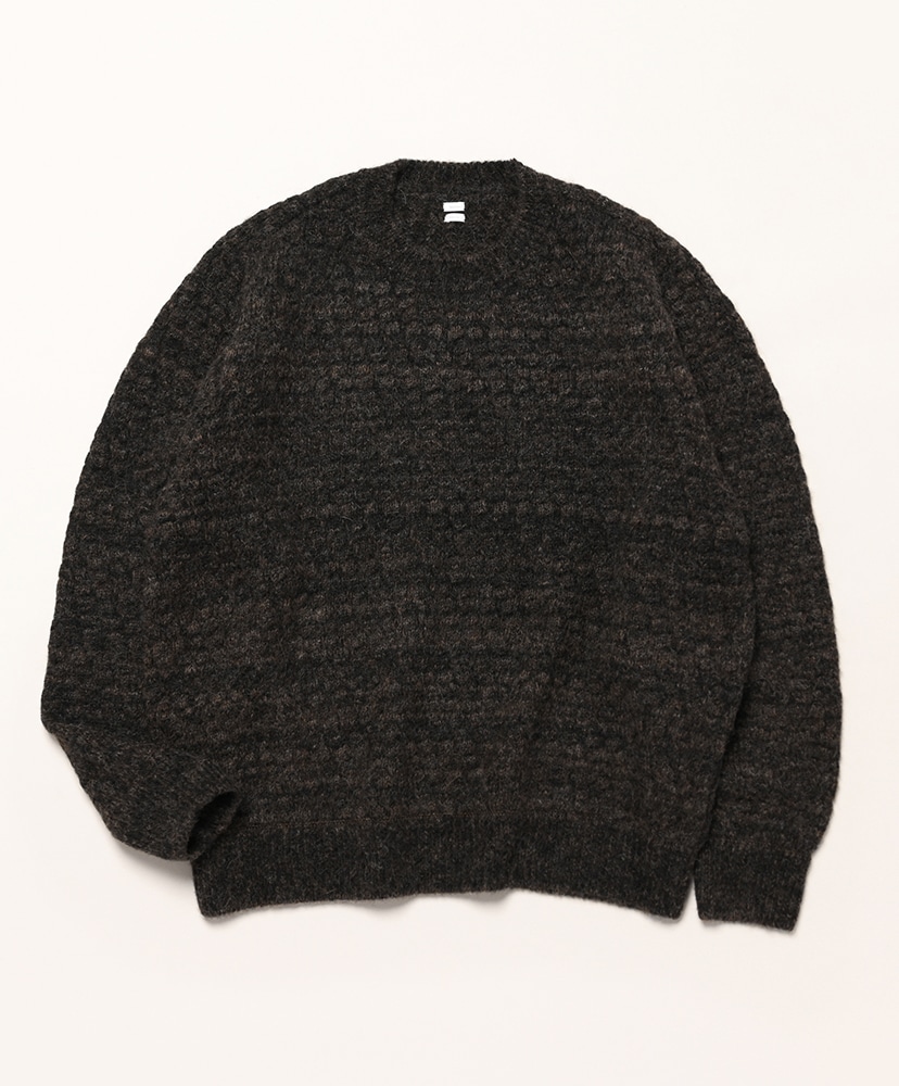 Baby Alpaca Knit P/O(2(MEN) Melange Black/メランジブラック