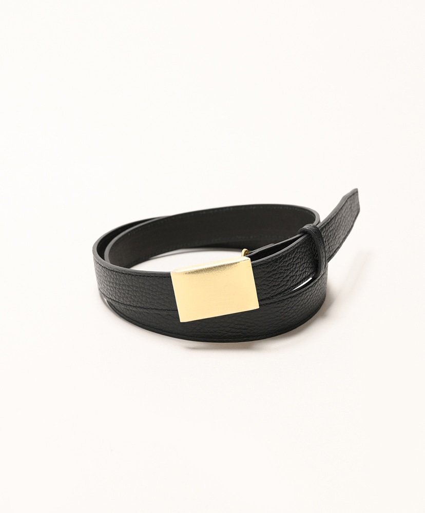 西独Braunビンテージ20cm口径2Wayシステム　ファインチューニング済ペア Shrink Leather Box Buckle Belt(S Black/ブラック): Scye