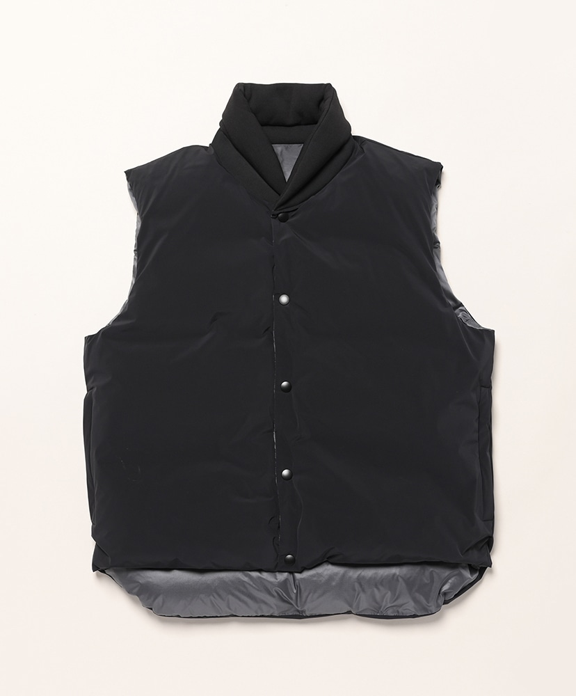 りんご　DOWN VEST ブラック Nylon Stretch Reversible Down Vest(38 Black/ブラック): Scye