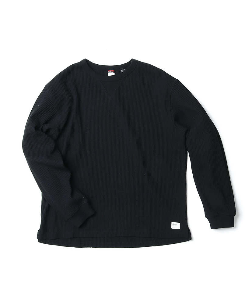 Eco Hybrid Waffle L/S Tee(XL(MEN) BLK): NANGA