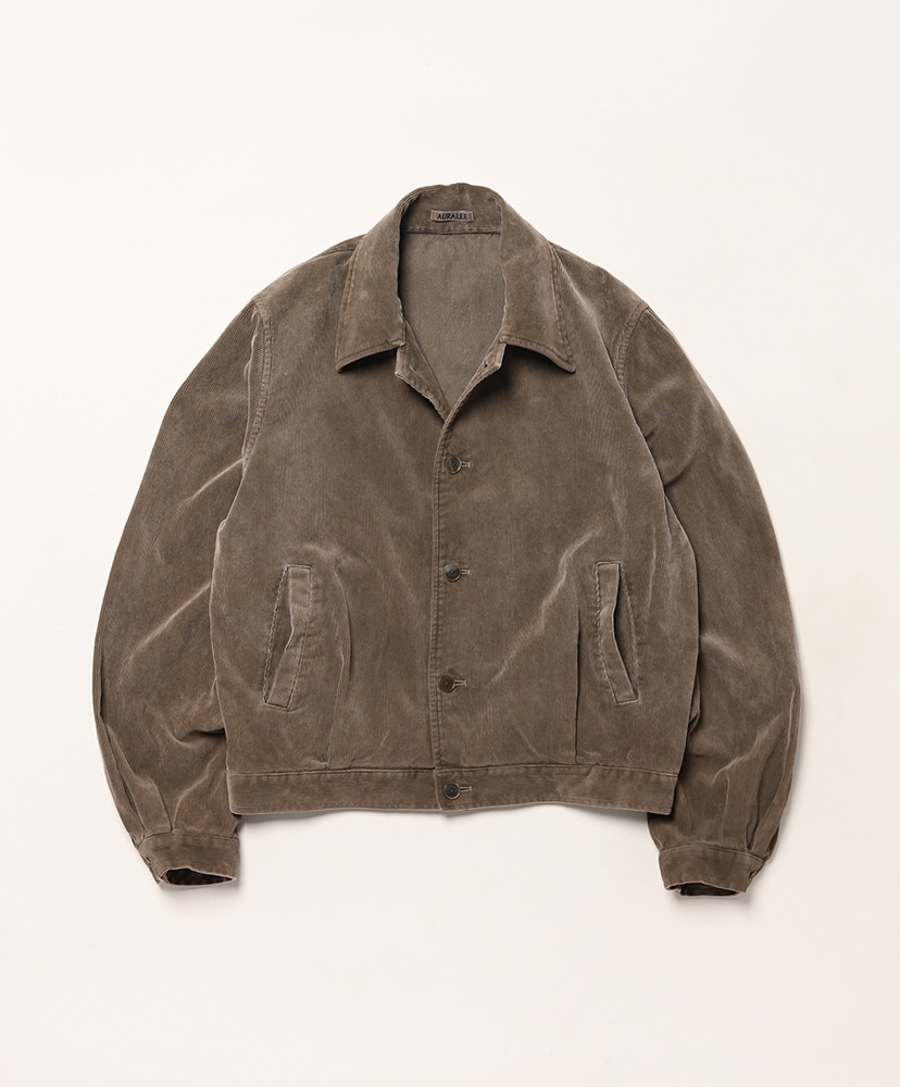 ジャケット・アウター PIGMENT DYED FINX CORDUROY BLOUSON GREEN Auralee 'Pigment Dyed Finx Corduroy Blouson' (Forest Green