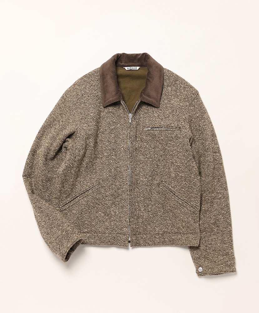 Homespun Tweed Zip Blouson(3(MEN) Brown/ブラウン): AURALEE