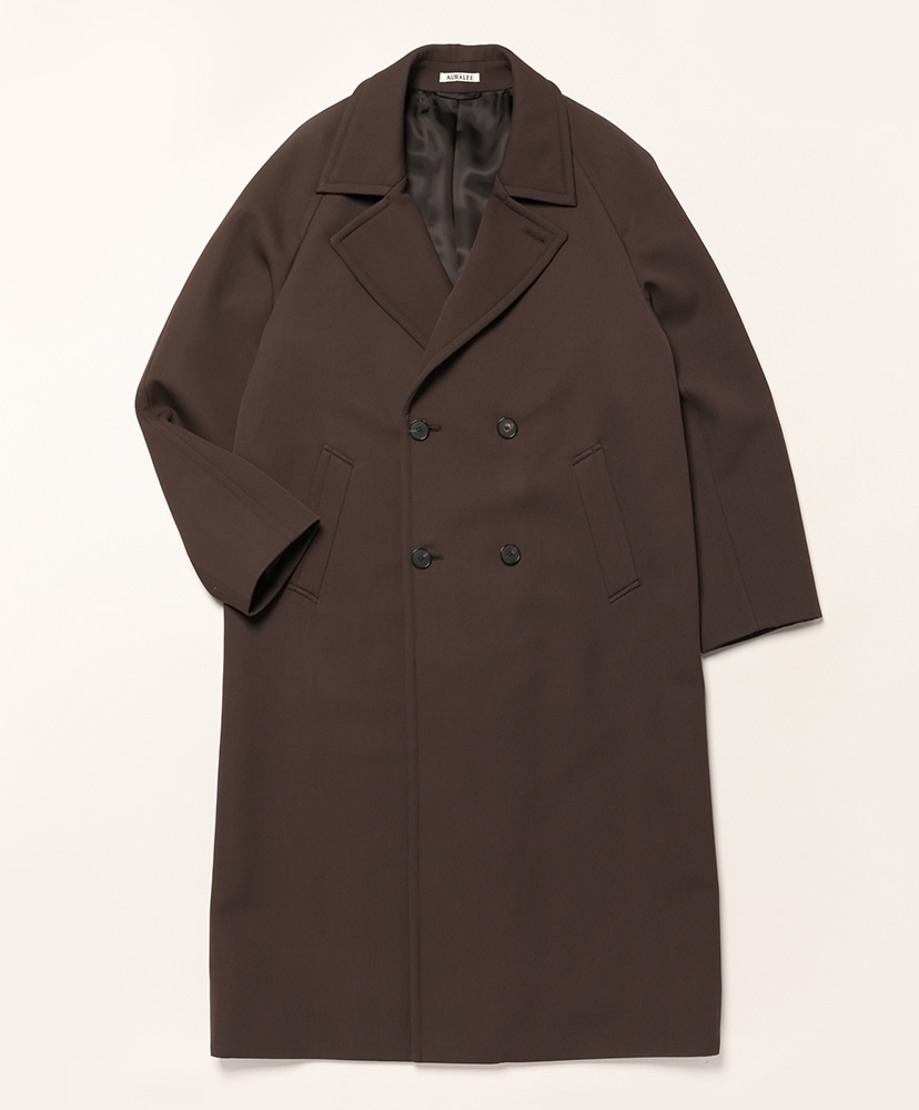 AURALEE チェスターコート ダークブラウン Twisted Double Cloth Coat(3(MEN) Dark Brown/ダークブラウン