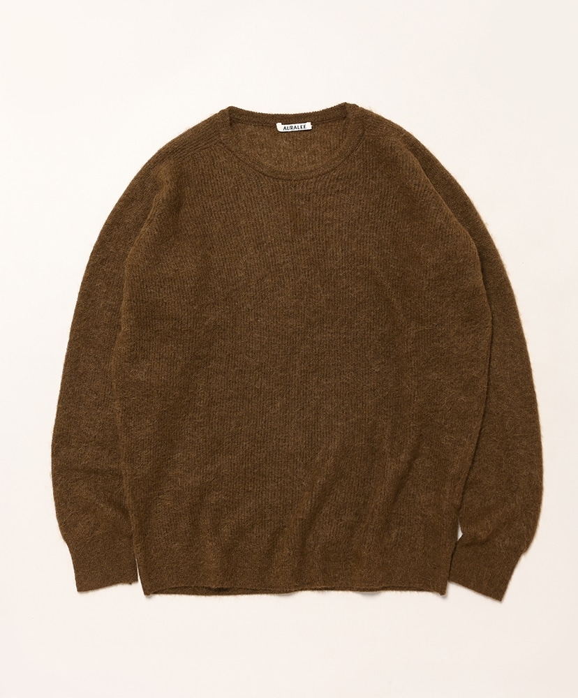 Baby Suri Alpaca Sheer Knit P/O(4(MEN) Dark Brown/ダーク