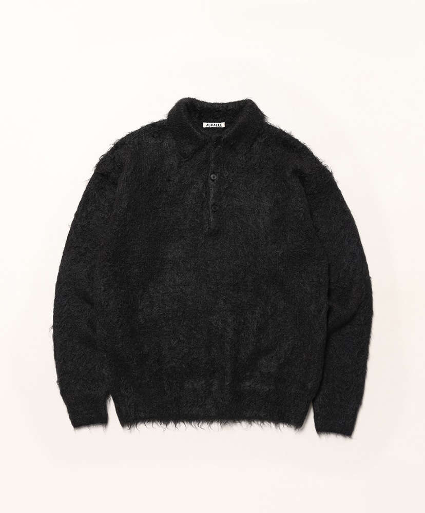 オーラリー Brushed Super Kid Mohair Knit Polo BRUSHED SUPER KID MOHAIR KNIT POLO - AURALEE Official Website