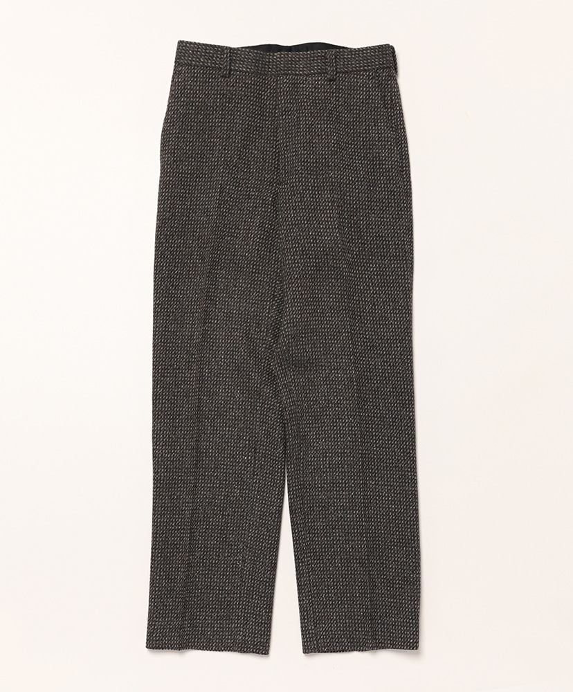 Alpaca Wool Silk Tweed Slacks(3(MEN) Gray Brown Hairline